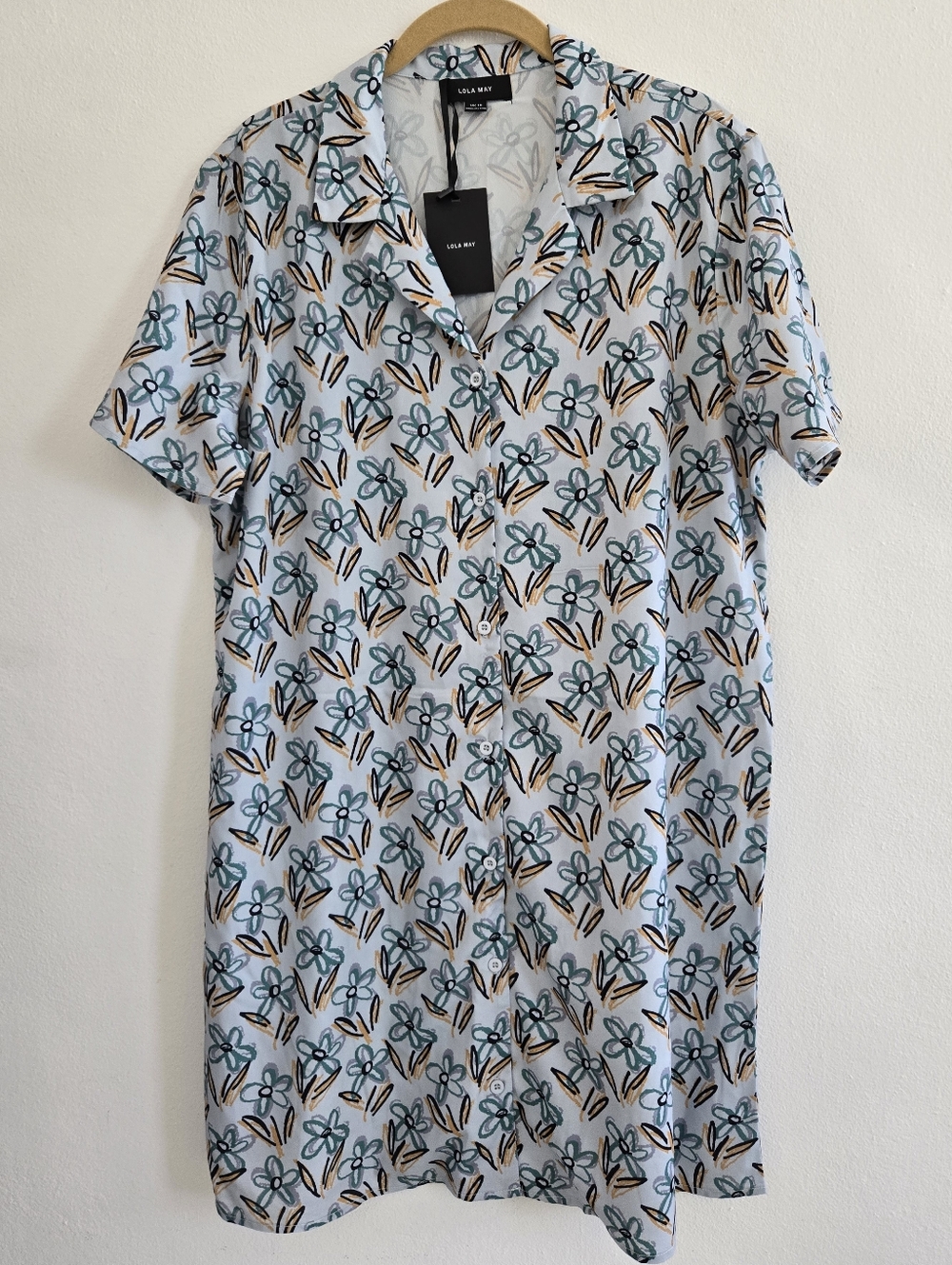 Lola May Button Down Lightweight Floral  Dress Size 16UK